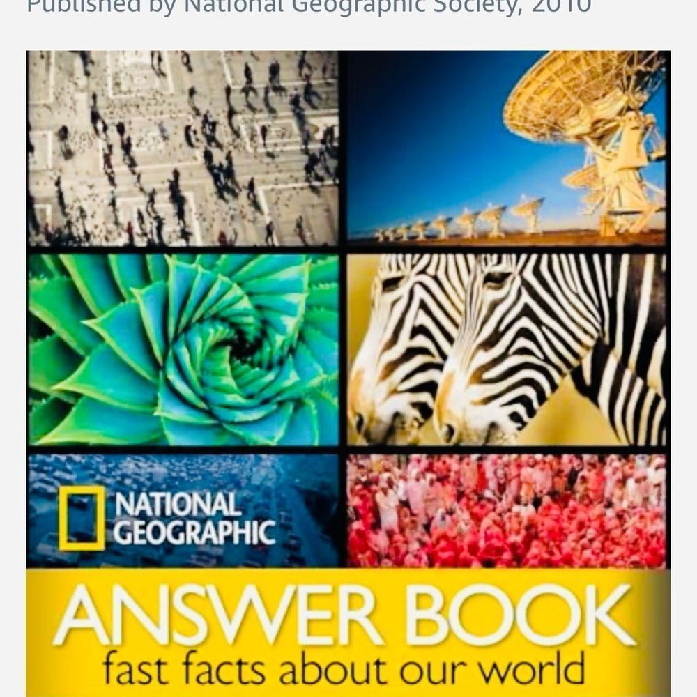 #0990**National Geographic Answer Book with Vibrant Yellow and Blue Cover